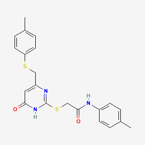 N-(4-methylphenyl)-2-[(4-{[(4-methylphenyl)thio]methyl}-6-oxo-1,6-dihydro-2-pyrimidinyl)thio]acetamide