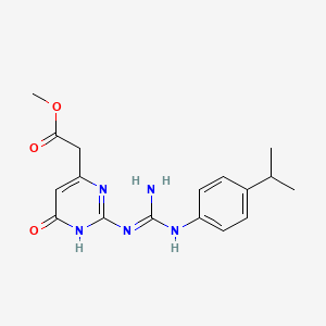 molecular formula C17H21N5O3 B3723597 methyl [2-({imino[(4-isopropylphenyl)amino]methyl}amino)-6-oxo-3,6-dihydro-4-pyrimidinyl]acetate 