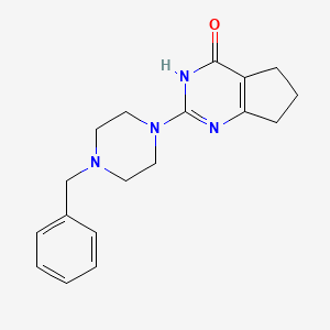 molecular formula C18H22N4O B3723604 2-(4-benzyl-1-piperazinyl)-3,5,6,7-tetrahydro-4H-cyclopenta[d]pyrimidin-4-one 