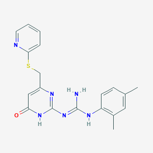 N-(2,4-dimethylphenyl)-N'-{6-oxo-4-[(2-pyridinylthio)methyl]-1,6-dihydro-2-pyrimidinyl}guanidine