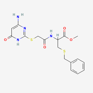 methyl N-{[(4-amino-6-oxo-1,6-dihydropyrimidin-2-yl)thio]acetyl}-S-benzylcysteinate