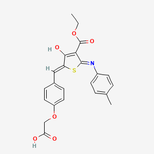 molecular formula C23H21NO6S B3723652 (4-{[4-(ethoxycarbonyl)-5-[(4-methylphenyl)amino]-3-oxo-2(3H)-thienylidene]methyl}phenoxy)acetic acid 
