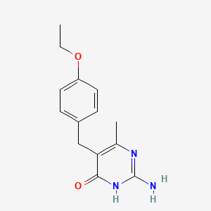 molecular formula C14H17N3O2 B3723659 2-amino-5-(4-ethoxybenzyl)-6-methyl-4-pyrimidinol 