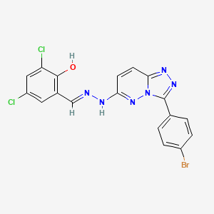 molecular formula C18H11BrCl2N6O B3723663 3,5-dichloro-2-hydroxybenzaldehyde [3-(4-bromophenyl)[1,2,4]triazolo[4,3-b]pyridazin-6-yl]hydrazone 