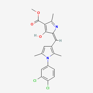 molecular formula C20H18Cl2N2O3 B3723679 methyl 5-{[1-(3,4-dichlorophenyl)-2,5-dimethyl-1H-pyrrol-3-yl]methylene}-2-methyl-4-oxo-4,5-dihydro-1H-pyrrole-3-carboxylate 