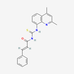 molecular formula C21H19N3OS B3723680 N-{[(2,4-dimethyl-8-quinolinyl)amino]carbonothioyl}-3-phenylacrylamide 
