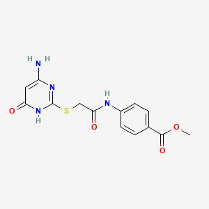 molecular formula C14H14N4O4S B3723683 methyl 4-({[(6-amino-4-oxo-1,4-dihydro-2-pyrimidinyl)thio]acetyl}amino)benzoate 