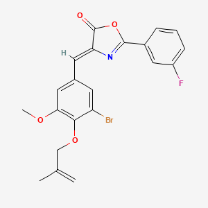 molecular formula C21H17BrFNO4 B3723689 4-{3-bromo-5-methoxy-4-[(2-methyl-2-propen-1-yl)oxy]benzylidene}-2-(3-fluorophenyl)-1,3-oxazol-5(4H)-one 