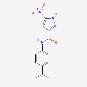 molecular formula C13H14N4O3 B3723695 N-(4-isopropylphenyl)-3-nitro-1H-pyrazole-5-carboxamide 