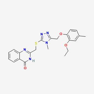 molecular formula C22H23N5O3S B3723700 2-[({5-[(2-ethoxy-4-methylphenoxy)methyl]-4-methyl-4H-1,2,4-triazol-3-yl}thio)methyl]-4(3H)-quinazolinone 