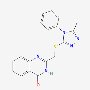 2-{[(5-methyl-4-phenyl-4H-1,2,4-triazol-3-yl)thio]methyl}-4(3H)-quinazolinone