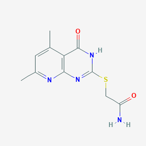 molecular formula C11H12N4O2S B3723709 2-[(4-hydroxy-5,7-dimethylpyrido[2,3-d]pyrimidin-2-yl)thio]acetamide 