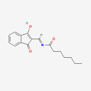 molecular formula C17H19NO3 B3723720 N-[(1,3-dioxo-1,3-dihydro-2H-inden-2-ylidene)methyl]heptanamide 