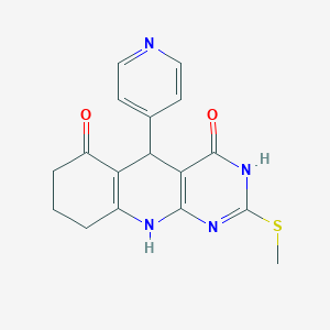 molecular formula C17H16N4O2S B3723729 2-(methylthio)-5-(4-pyridinyl)-5,8,9,10-tetrahydropyrimido[4,5-b]quinoline-4,6(3H,7H)-dione 