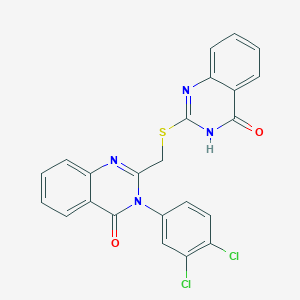 molecular formula C23H14Cl2N4O2S B3723739 3-(3,4-dichlorophenyl)-2-{[(4-oxo-3,4-dihydro-2-quinazolinyl)thio]methyl}-4(3H)-quinazolinone 