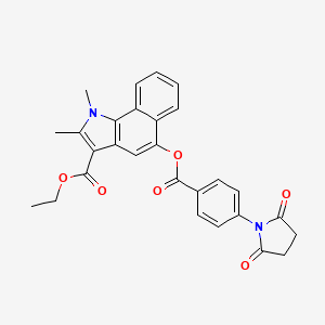 ethyl 5-{[4-(2,5-dioxo-1-pyrrolidinyl)benzoyl]oxy}-1,2-dimethyl-1H-benzo[g]indole-3-carboxylate