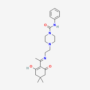 molecular formula C23H32N4O3 B3723776 4-(2-{[1-(4,4-dimethyl-2,6-dioxocyclohexylidene)ethyl]amino}ethyl)-N-phenyl-1-piperazinecarboxamide 
