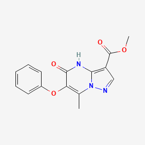 molecular formula C15H13N3O4 B3723779 methyl 7-methyl-5-oxo-6-phenoxy-4,5-dihydropyrazolo[1,5-a]pyrimidine-3-carboxylate 