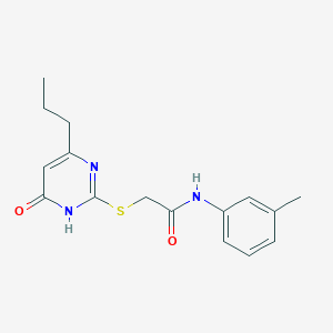 molecular formula C16H19N3O2S B3723800 2-[(4-hydroxy-6-propyl-2-pyrimidinyl)thio]-N-(3-methylphenyl)acetamide 