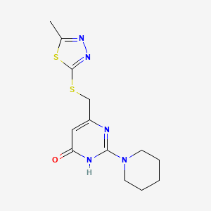 6-{[(5-methyl-1,3,4-thiadiazol-2-yl)thio]methyl}-2-(1-piperidinyl)-4(3H)-pyrimidinone