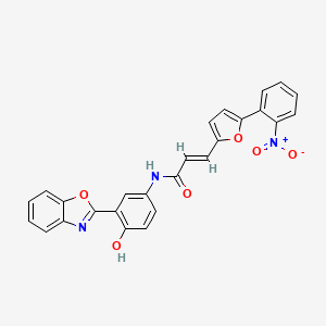 molecular formula C26H17N3O6 B3723827 N-[3-(1,3-benzoxazol-2-yl)-4-hydroxyphenyl]-3-[5-(2-nitrophenyl)-2-furyl]acrylamide 