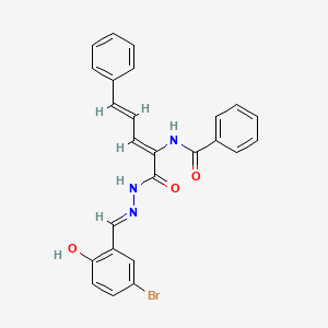 molecular formula C25H20BrN3O3 B3723833 N-(1-{[2-(5-bromo-2-hydroxybenzylidene)hydrazino]carbonyl}-4-phenyl-1,3-butadien-1-yl)benzamide 