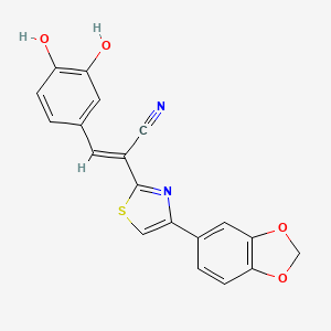 molecular formula C19H12N2O4S B3723836 2-[4-(1,3-benzodioxol-5-yl)-1,3-thiazol-2-yl]-3-(3,4-dihydroxyphenyl)acrylonitrile 