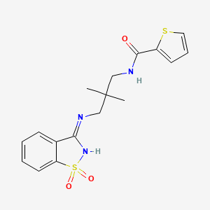 N-{3-[(1,1-dioxido-1,2-benzisothiazol-3-yl)amino]-2,2-dimethylpropyl}-2-thiophenecarboxamide