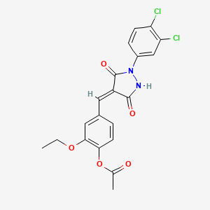4-{[1-(3,4-dichlorophenyl)-3,5-dioxo-4-pyrazolidinylidene]methyl}-2-ethoxyphenyl acetate