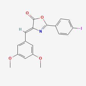 molecular formula C18H14INO4 B3723866 4-(3,5-dimethoxybenzylidene)-2-(4-iodophenyl)-1,3-oxazol-5(4H)-one 