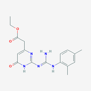 molecular formula C17H21N5O3 B3723871 ethyl (2-{[[(2,4-dimethylphenyl)amino](imino)methyl]amino}-6-hydroxy-4-pyrimidinyl)acetate 