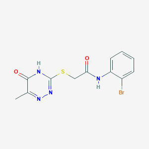 molecular formula C12H11BrN4O2S B3723878 N-(2-bromophenyl)-2-[(6-methyl-5-oxo-4,5-dihydro-1,2,4-triazin-3-yl)thio]acetamide 