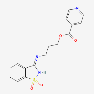 molecular formula C16H15N3O4S B3723886 3-[(1,1-dioxido-1,2-benzisothiazol-3-yl)amino]propyl isonicotinate 