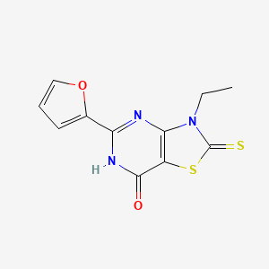 3-ethyl-5-(2-furyl)-7-hydroxy[1,3]thiazolo[4,5-d]pyrimidine-2(3H)-thione