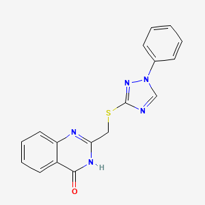 molecular formula C17H13N5OS B3723907 2-{[(1-phenyl-1H-1,2,4-triazol-3-yl)thio]methyl}-4(3H)-quinazolinone 