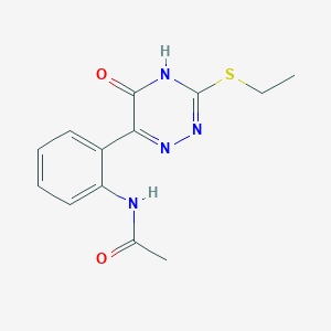 molecular formula C13H14N4O2S B3723925 N-{2-[3-(ethylthio)-5-hydroxy-1,2,4-triazin-6-yl]phenyl}acetamide 