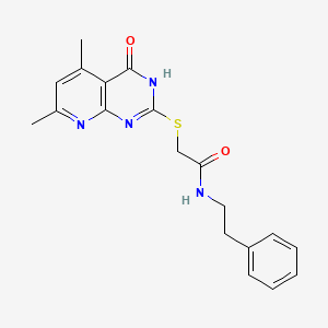 2-[(4-hydroxy-5,7-dimethylpyrido[2,3-d]pyrimidin-2-yl)thio]-N-(2-phenylethyl)acetamide