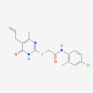 molecular formula C17H18ClN3O2S B3723929 2-[(5-allyl-4-hydroxy-6-methyl-2-pyrimidinyl)thio]-N-(4-chloro-2-methylphenyl)acetamide 
