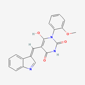 molecular formula C20H15N3O4 B3723938 5-(1H-indol-3-ylmethylene)-1-(2-methoxyphenyl)-2,4,6(1H,3H,5H)-pyrimidinetrione 