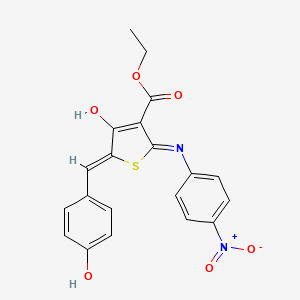 molecular formula C20H16N2O6S B3723969 ethyl 5-(4-hydroxybenzylidene)-2-[(4-nitrophenyl)amino]-4-oxo-4,5-dihydro-3-thiophenecarboxylate 