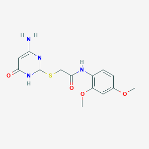 molecular formula C14H16N4O4S B3723985 2-[(4-amino-6-oxo-1,6-dihydro-2-pyrimidinyl)thio]-N-(2,4-dimethoxyphenyl)acetamide 
