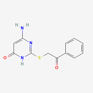 molecular formula C12H11N3O2S B3723990 6-amino-2-[(2-oxo-2-phenylethyl)thio]-4(1H)-pyrimidinone 
