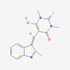 1,3-dimethyl-5-[(2-methyl-1H-indol-3-yl)methylene]-2-thioxodihydro-4,6(1H,5H)-pyrimidinedione