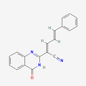 molecular formula C19H13N3O B3724010 2-(4-oxo-3,4-dihydro-2-quinazolinyl)-5-phenyl-2,4-pentadienenitrile 