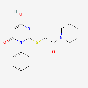 6-HYDROXY-2-{[2-OXO-2-(PIPERIDIN-1-YL)ETHYL]SULFANYL}-3-PHENYLPYRIMIDIN-4-ONE