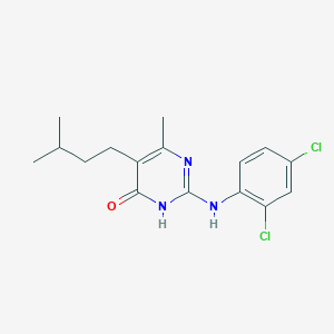 molecular formula C16H19Cl2N3O B3724033 2-[(2,4-dichlorophenyl)amino]-6-methyl-5-(3-methylbutyl)-4(3H)-pyrimidinone 