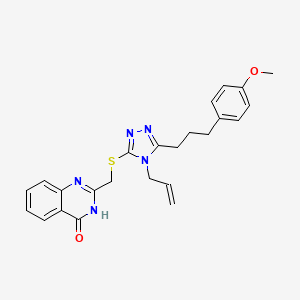 molecular formula C24H25N5O2S B3724038 2-[({4-allyl-5-[3-(4-methoxyphenyl)propyl]-4H-1,2,4-triazol-3-yl}thio)methyl]-4(3H)-quinazolinone 