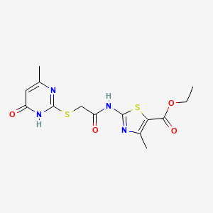 molecular formula C14H16N4O4S2 B3724043 ethyl 4-methyl-2-({[(4-methyl-6-oxo-1,6-dihydro-2-pyrimidinyl)thio]acetyl}amino)-1,3-thiazole-5-carboxylate 
