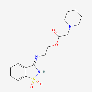 2-[(1,1-dioxido-1,2-benzisothiazol-3-yl)amino]ethyl 1-piperidinylacetate