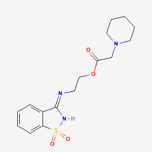 2-[(1,1-dioxido-1,2-benzothiazol-3-yl)amino]ethyl piperidin-1-ylacetate